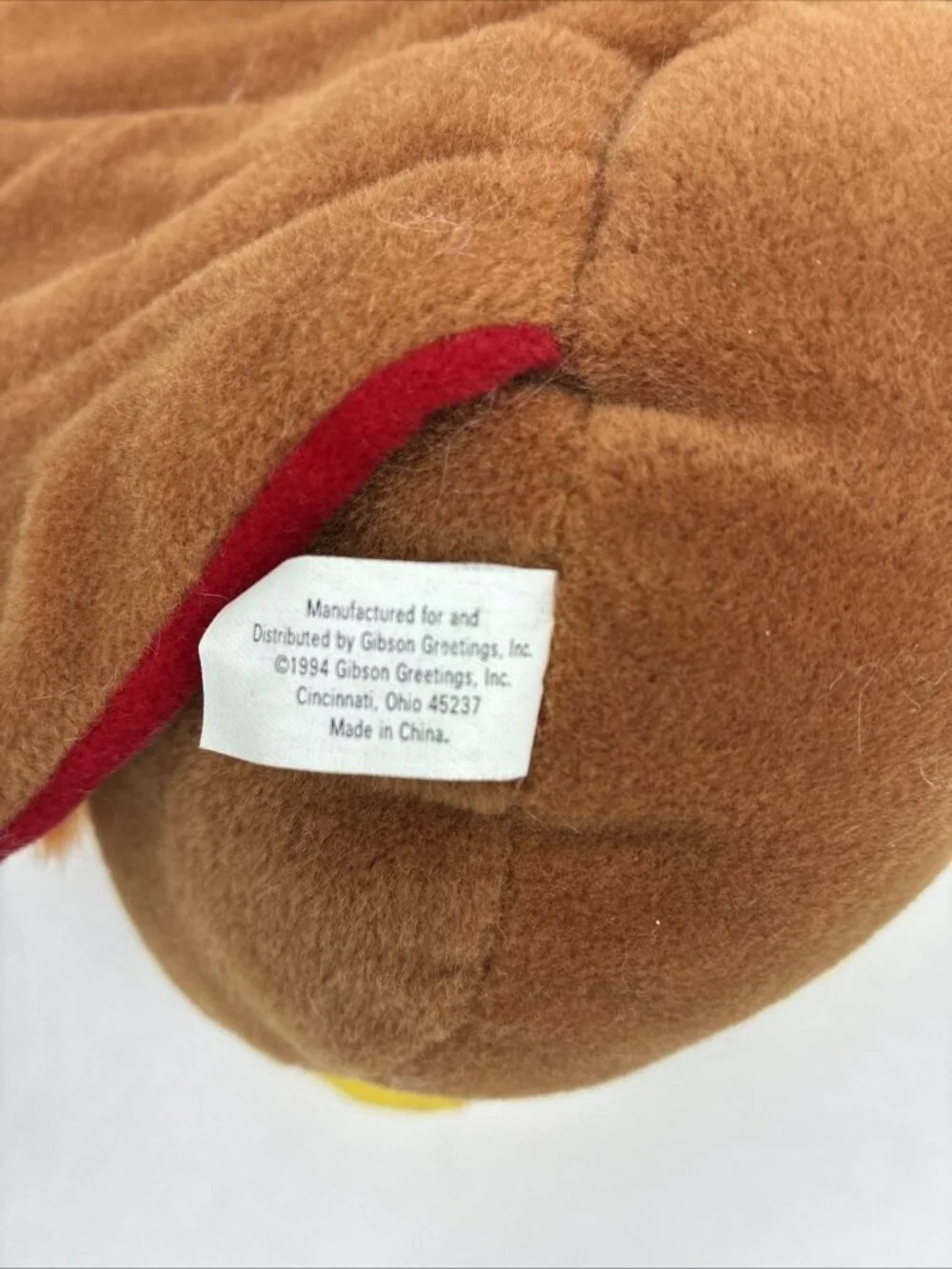 Vintage 1994 Gibson Mr Gobbles Turkey Plush Thanksgiving Stuffed Animal Toy